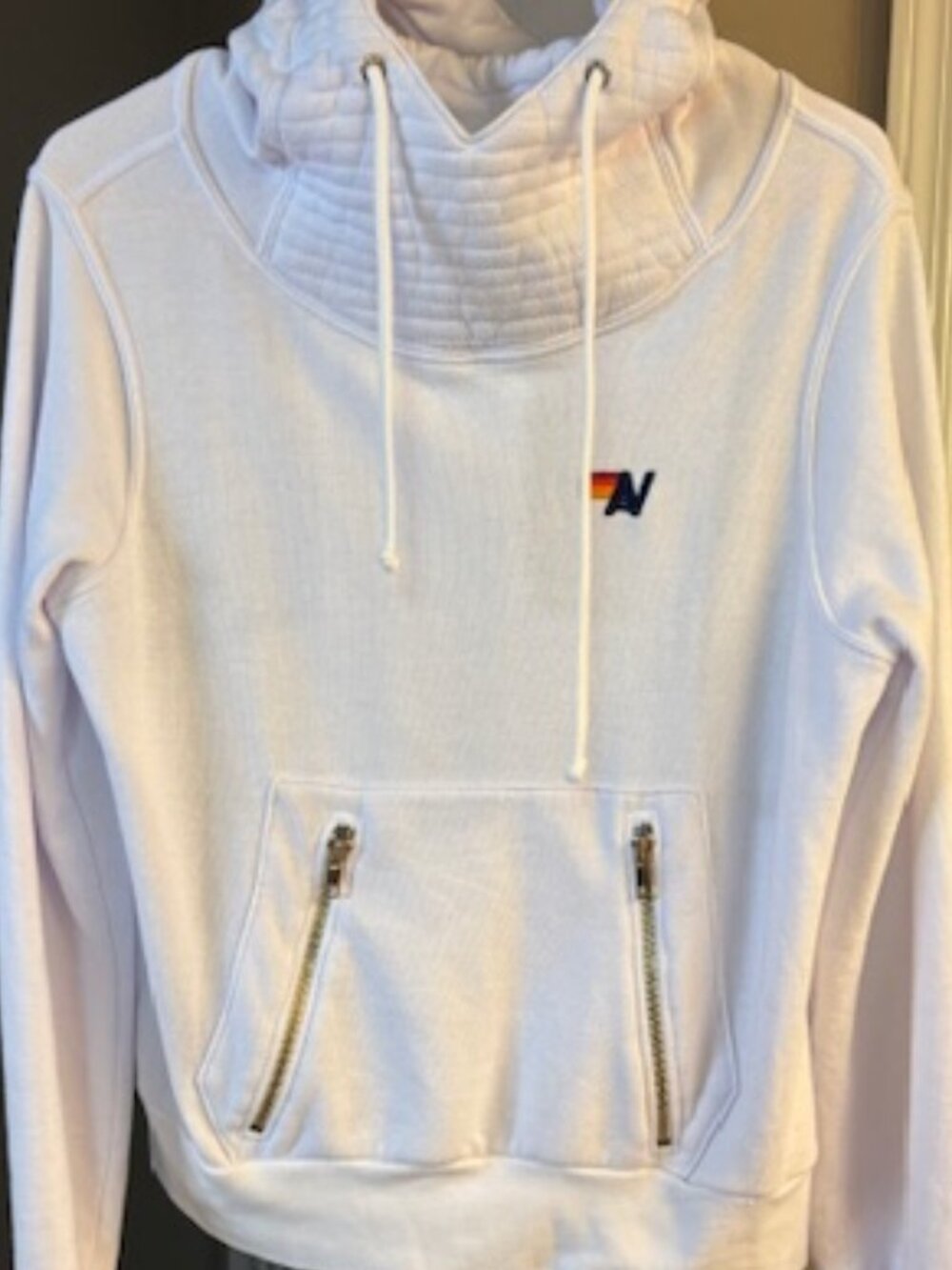 Aviator Nation White Ninja Hooded Sweatshirt, size XS